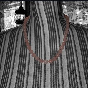Vintage Mid-Century Pink Rose Quartz Beaded Elegant Necklace